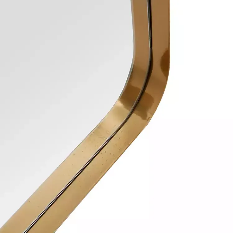 Kirklands Home Gold Thin Iron Frame Curved Corner Mirror Online