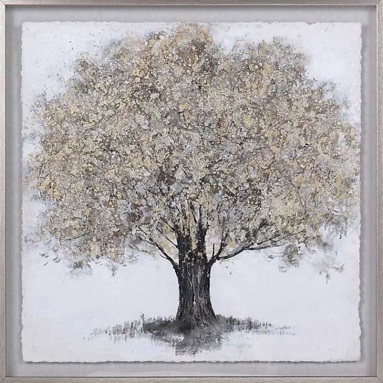 Kirklands Home Gold Tree Rice Paper Framed Art Print Online