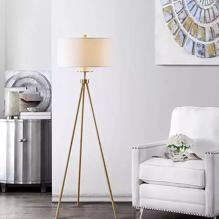 Kirklands Home Tripod Modern Floor Lamp Gold Best