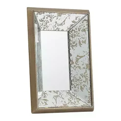 Kirklands Home Gold Weathered Frame Wall Mirror, 9x12 New
