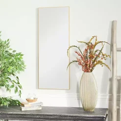 Kirklands Home Gold Wood Rectangular Wall Mirror, 14x36 in. Outlet