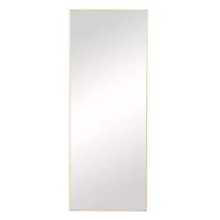 Kirklands Home Gold Wood Rectangular Wall Mirror, 14x36 in. Outlet