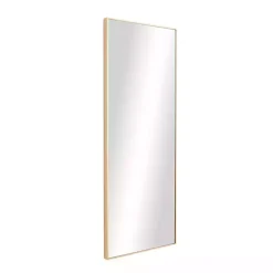 Kirklands Home Gold Wood Rectangular Wall Mirror, 14x36 in. Outlet