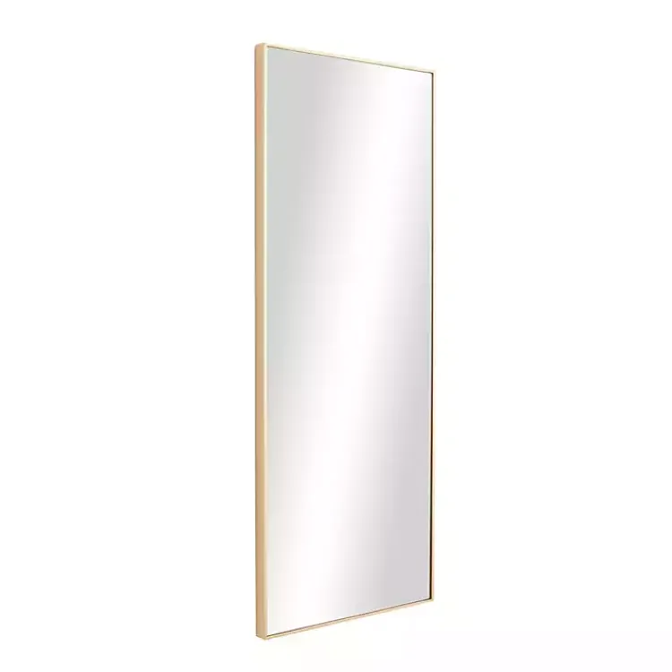 Kirklands Home Gold Wood Rectangular Wall Mirror, 14x36 in. Outlet