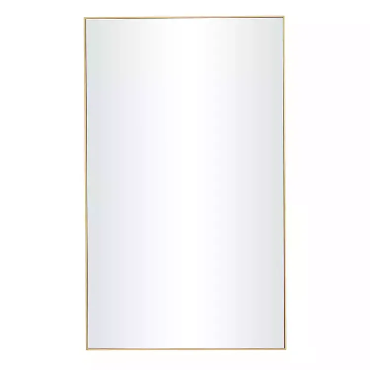 Kirklands Home Gold Wood Rectangular Wall Mirror, 24x40 in. Sale