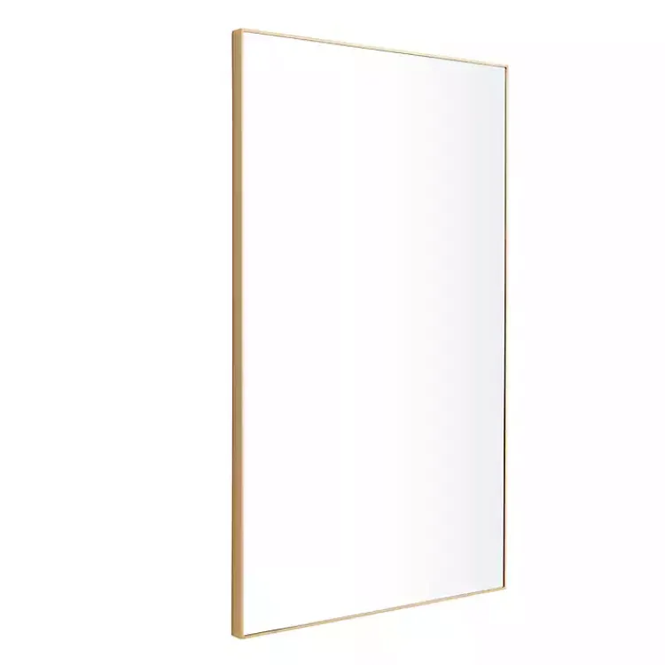Kirklands Home Gold Wood Rectangular Wall Mirror, 24x40 in. Sale