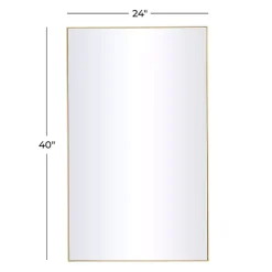 Kirklands Home Gold Wood Rectangular Wall Mirror, 24x40 in. Sale