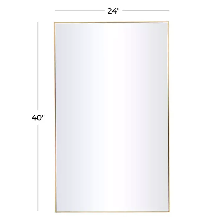 Kirklands Home Gold Wood Rectangular Wall Mirror, 24x40 in. Sale