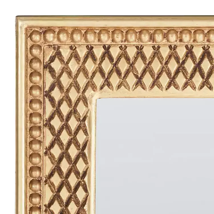 Kirklands Home Golden Carved Textured Wall Mirror Clearance