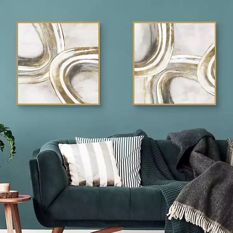 Kirklands Home Golden Contours Framed Canvas Art Prints, Set of 2 Sale