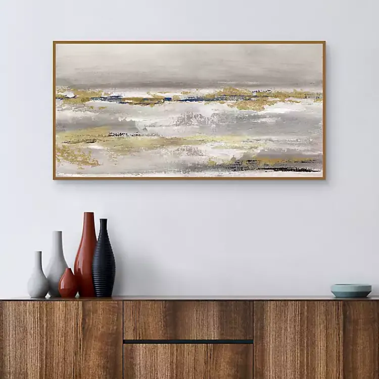 Kirklands Home Golden Fog Framed Canvas Art Print Multi New