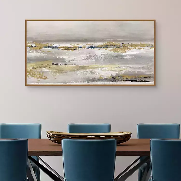 Kirklands Home Golden Fog Framed Canvas Art Print Multi New