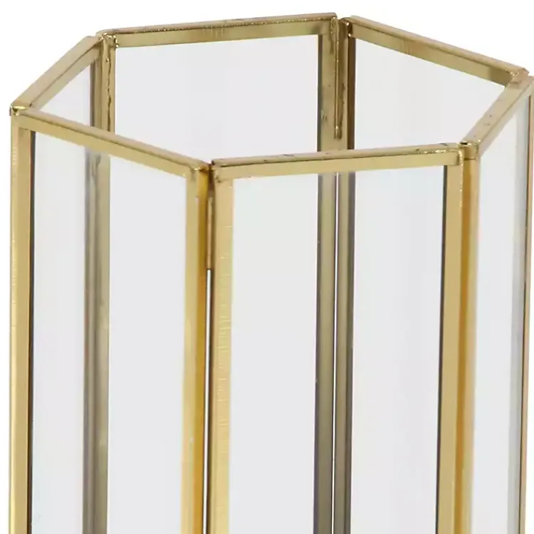 Lanterns>Kirklands Home en Geometric 3-pc. Decorative Lantern Set Gold