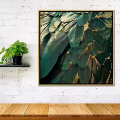 Kirklands Home Golden Gilt Feathers Canvas Framed Art Sale