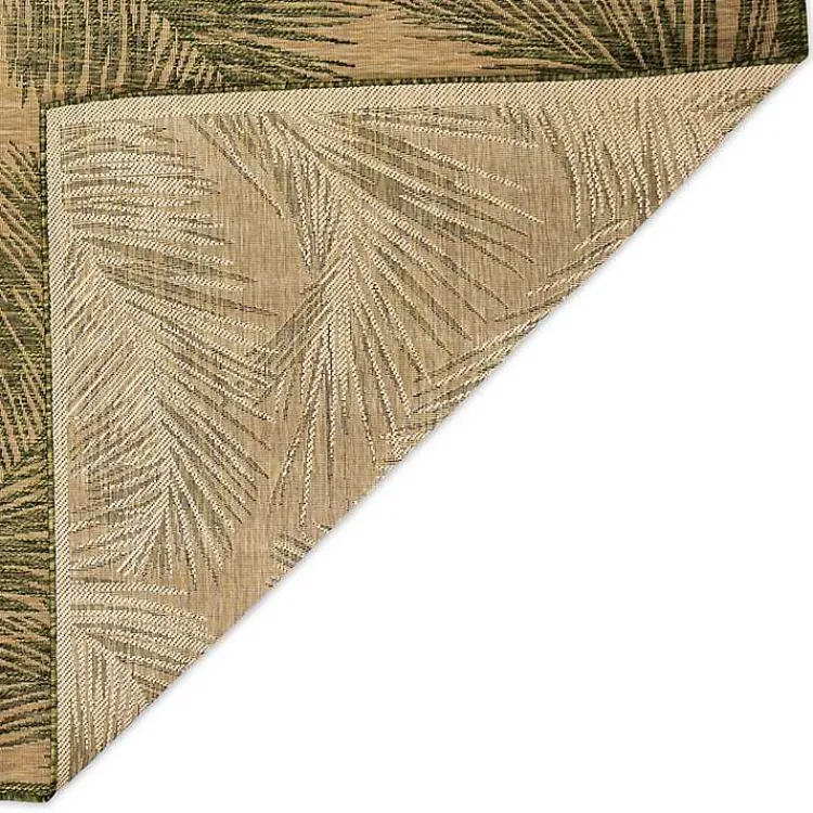 Kirklands Home Golden Green Palm Leaves Outdoor Area Rug, 7x9 Outlet