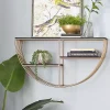 Kirklands Home Golden Half Moon Wall Shelves Clearance