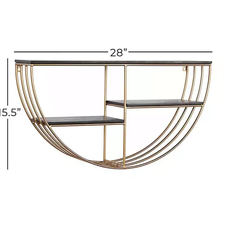 Kirklands Home Golden Half Moon Wall Shelves Clearance