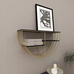 Kirklands Home Golden Half Moon Wall Shelves Clearance