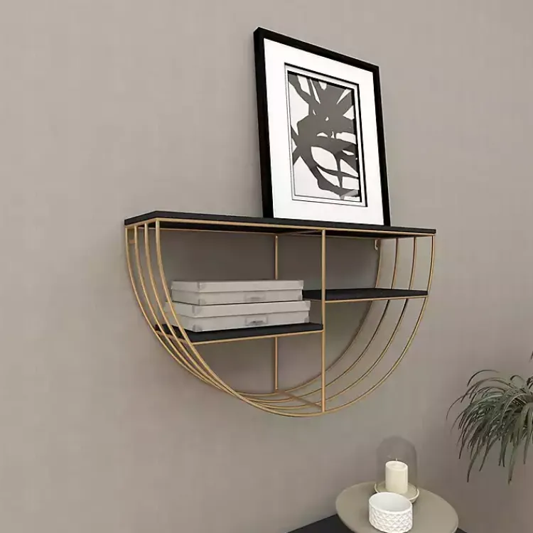 Kirklands Home Golden Half Moon Wall Shelves Clearance