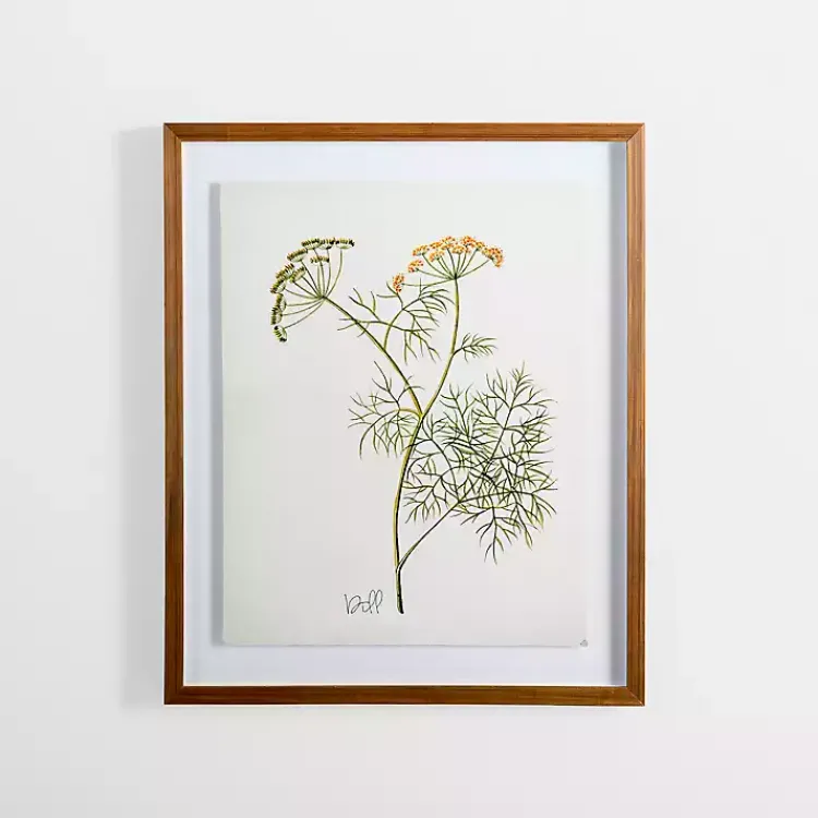 Kirklands Home Golden Leaves Herbs Dill Framed Art Print New
