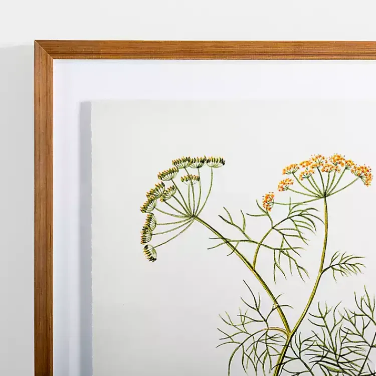 Kirklands Home Golden Leaves Herbs Dill Framed Art Print New