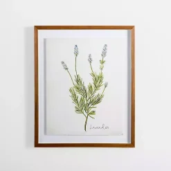 Kirklands Home Golden Leaves Herbs Lavender Framed Art Print New