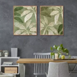 Kirklands Home Golden Palms Framed Canvas Art Prints, Set of 2
