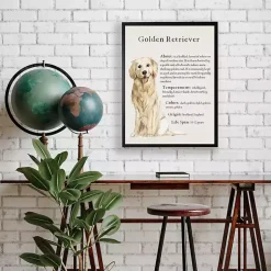 Kirklands Home Golden Retriever Boxer Facts Framed Wall Plaque