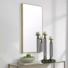 Kirklands Home Golden Simple Rectangular Frame Wall Mirror New