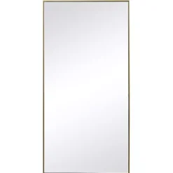 Kirklands Home Golden Simple Rectangular Frame Wall Mirror New
