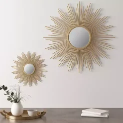 Kirklands Home Golden Sunburst Small Decorative Wall Mirror Sale