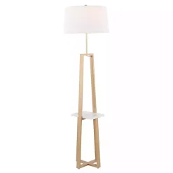 Kirklands Home Golden Triangle Marble Shelf Floor Lamp White Best