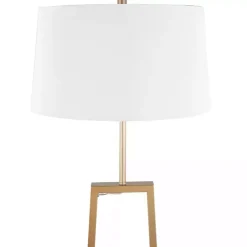 Kirklands Home Golden Triangle Marble Shelf Floor Lamp White Best