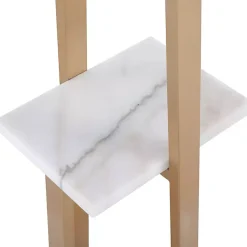 Kirklands Home Golden Triangle Marble Shelf Floor Lamp White Best