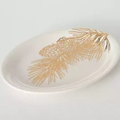 Christmas Dining & Entertaining>Kirklands Home Golden Winter Pine Branch Serving Platter