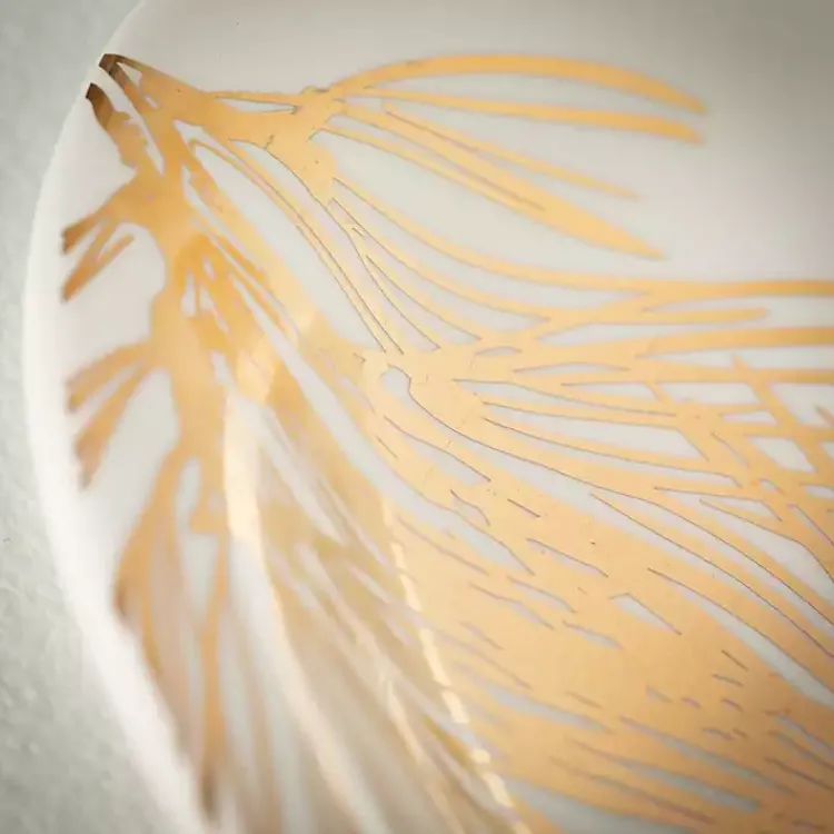 Christmas Dining & Entertaining>Kirklands Home Golden Winter Pine Branch Serving Platter