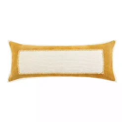 Pillows>Kirklands Home Golden Yellow Riviera Braided Frame Lumbar Pillow