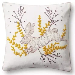 Easter Decorations>Kirklands Home Goldenrod Bunny Embroidered Easter Throw Pillow