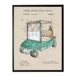 Kirklands Home Golf Cart Patent Framed Art Print Tan Hot