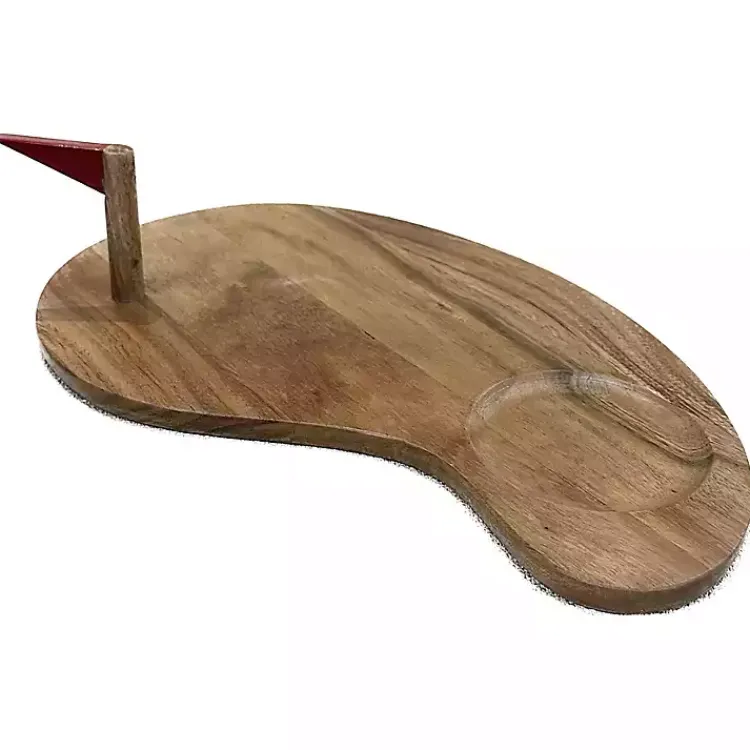 Kirklands Home Golf Serving Board with Detachable Flag Brown Online