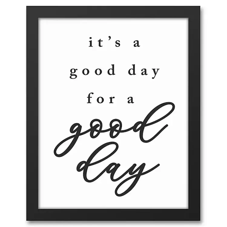 Kirklands Home Good Day for a Good Day Framed Canvas Wall Plaque Sale
