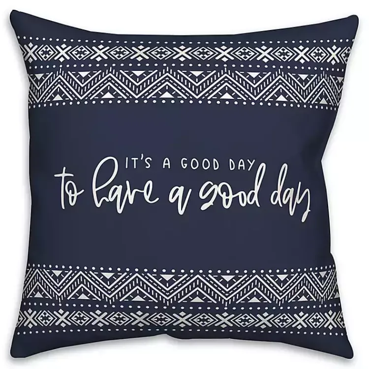 Pillows>Kirklands Home Good Day Pillow Blue