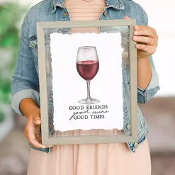 Kirklands Home Good Friends Good Wine Wall Plaque New