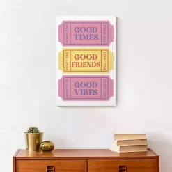 Kirklands Home Good Vibes Ticket Stub Canvas Art Print Hot