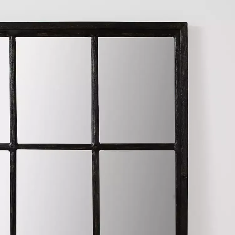 Kirklands Home Grande Black Window Pane Leaner Mirror New