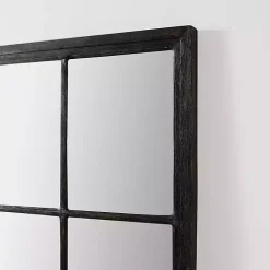 Kirklands Home Grande Black Window Pane Leaner Mirror New