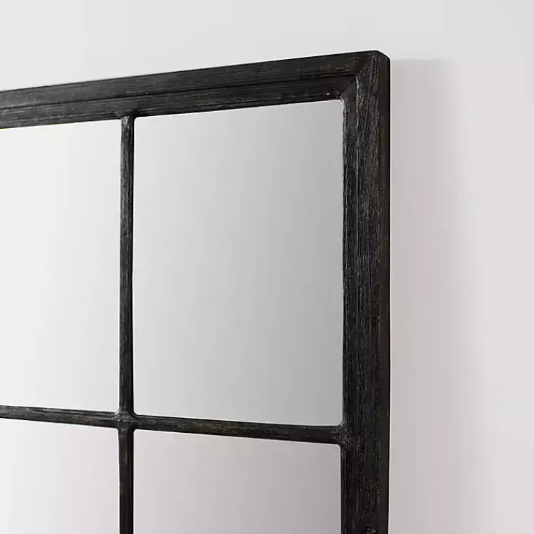 Kirklands Home Grande Black Window Pane Leaner Mirror New