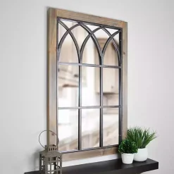 Kirklands Home Grandview Arched Windowpane Mirror Brown Best