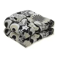 Kirklands Home Graphite Floral Outdoor Seat Cushions, Set of 2 Outlet