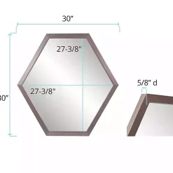 Kirklands Home Graphite Hexagon Wall Mirror New